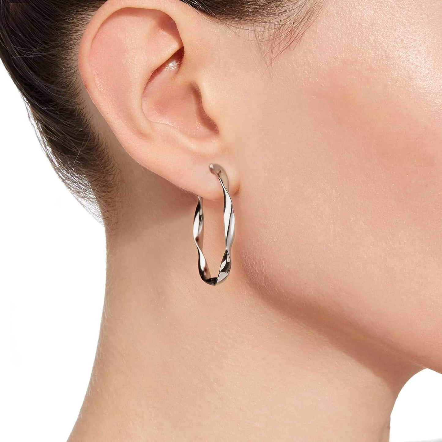 Hoop Earring Set: Thick Gold Oval Teardrop Sensitive Ear Jewelry Pack for Womenfashion Chunky Trendy Simple