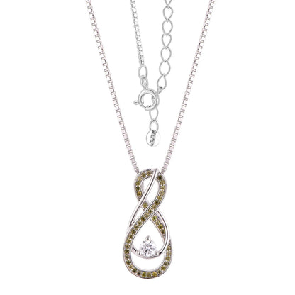 Peridot Green Infinity Birthstone Necklace - August Gemstone