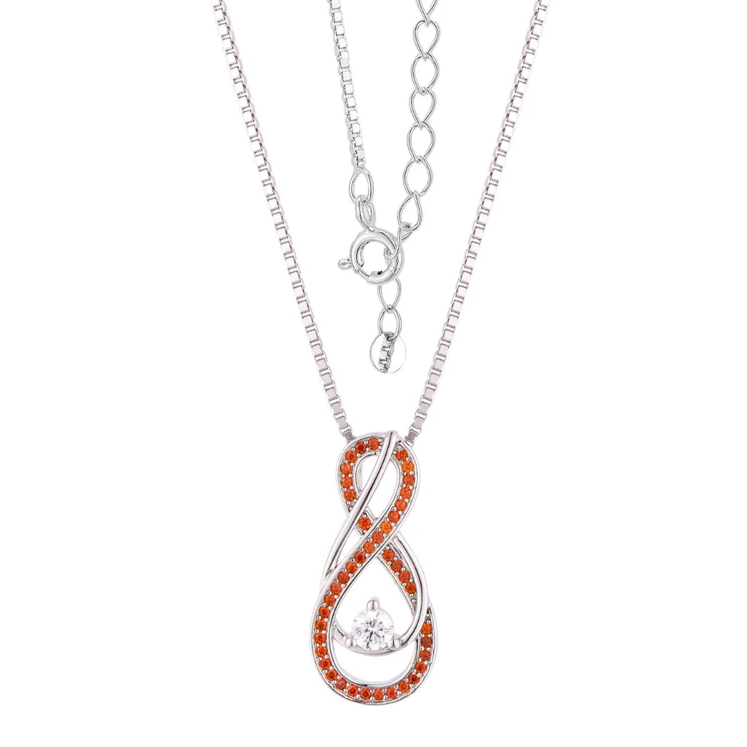 Garnet Red Infinity Birthstone Necklace - January Gemstone