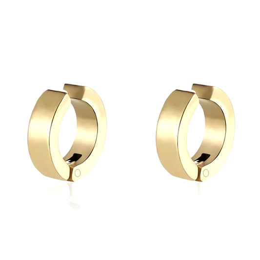2Pcs 316L Fashion Stainless Steel Cuff Earring, Non Piercing Hoop Earring Clip on Earring Fake Piercing Earring Hoop