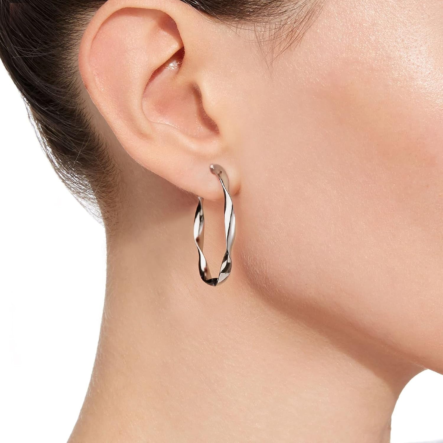 Hoop Earring Set: Thick Gold Oval Teardrop Sensitive Ear Jewelry Pack for Womenfashion Chunky Trendy Simple