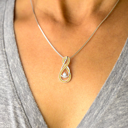 Yellow Topaz Infinity Birthstone Necklace - November Gemstone