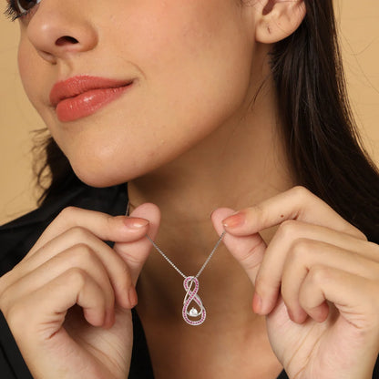 Alexandrite Lavender Infinity Birthstone Necklace Silver - June Gemstone